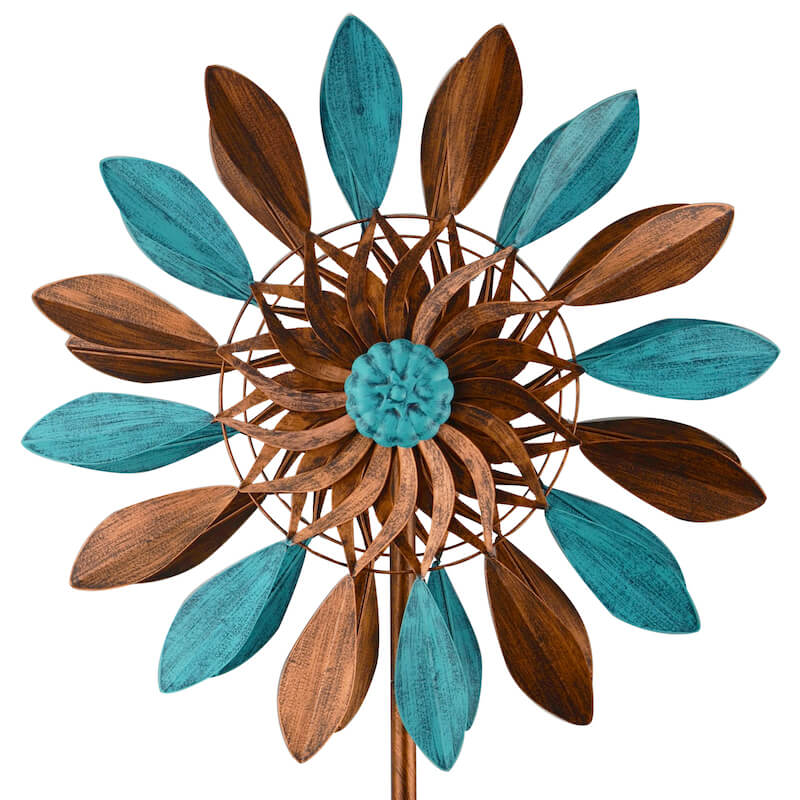 large kinetic double leaves spinner